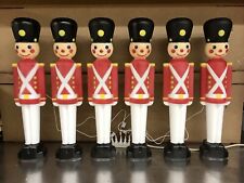 Blow Mold Toy Soldiers Light Up General Foam Nostalgic Christmas 30” Lot of 6 picture