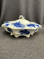 Rare Antique Flow Blue Gironde Grindley Lidded Tureen Circa 1896 picture