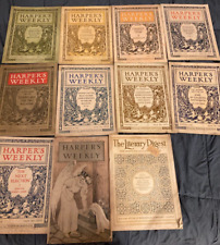 Lot of 10 RARE Vintage Original Harper’s Weekly + EXTRA picture