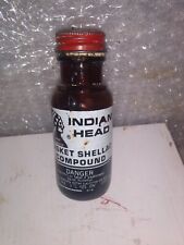 Vintage INDIAN HEAD GASKET SHELLAC COMPOUND Chief Permatex Bottle 2 oz KC Kansas picture
