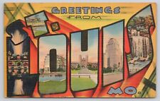 Greetings from St Louis Missouri MO Large Letters Vintage Postcard picture