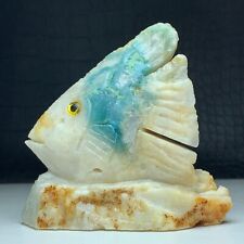 215g Natural Crystal Mineral Specimen. Amazon Stone. Hand-Carved FISH picture