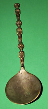 Antique Wide Bowl Spoon With Three Figures, Possibly Handmade picture