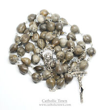 Catholic JOB'S TEARS Seed Bead Rosary with Madonna and Child medal and Crucifix  picture
