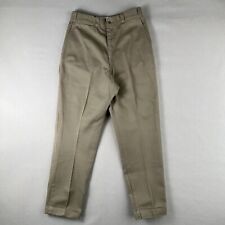 Vintage 1950s Army Twill Sanforized Trousers Men’s 32x30 Khaki High Rise Pants   picture