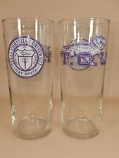 RARE Vintage TCU Horned Frogs Glass Tumblers Texas Christian University Set Of 2 picture