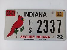 2010 Indiana Cardinal Bird License Plate Secure Indiana FS 2337 picture