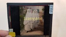 IBB HISTORIC Magic Lantern GLASS Slide NATIVE WOMEN ROBES WITH FACES COVERED picture