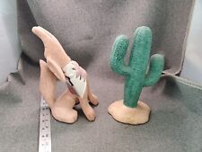 Coyote And Cactus Ceramic Southwest Figurines 10 In.  picture