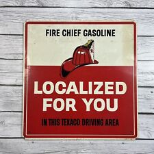 Texaco Fire Chief Gasoline Vintage Metal Sign Localized For You Gas Oil Service  picture