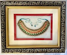 Meenakari Embossed 3D Art On Marble Framed Ethnic Indian Necklace Art Hand Made picture