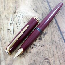 MONTBLANC 221 PISTON 14K-585 FOUNTAIN PEN VINTAGE RED BURGUNDY GERMANY picture