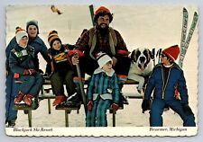 Blackjack Ski Resort Bessemer Michigan Vintage Unposted Postcard picture