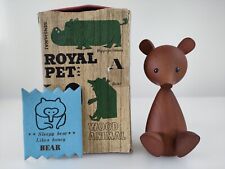 Senshukai Japanese vintage Wooden Animal Figurine Bear with Original Box picture