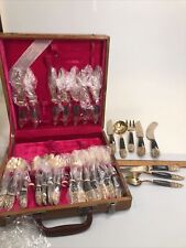 Vintage From Thailand Beautiful Silverware Set For 8  picture