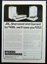 1972 STEREO WAREHOUSE -JBL, Sherwood & Garrand Offer- Magazine Ad picture
