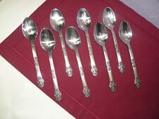 Set Of 8 ROGERS STAINLESS STANLEY ROBERTS GRAND CROWN Teaspoons 6 3/8 GE4 picture