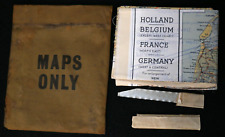 WWII USAAF Cloth Pilot Survival Map Europe 1943 Escape Saw Holland Belgium RARE picture