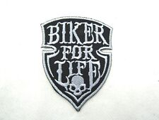 Biker for Life Fabric Panel Logo Label Patch Skull Motorcycle Jacket Collector picture