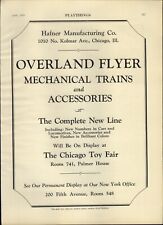 1930 PAPER AD Hafner Toy Play Overland Flyer Mechanical Train Sets  picture