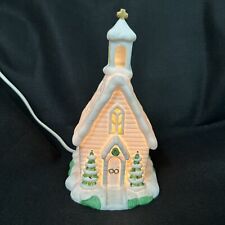 Vintage Lighted Porcelain Church Christmas Around The World In Original Box picture