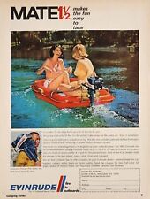 1969 Print Ad Evinrude Mate 1 1/2 HP Outboard Motors Ladies in Small Boat picture