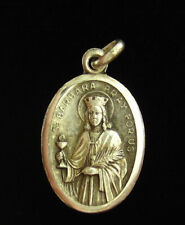 Vintage Saint Barbara Medal Religious Holy Catholic Catherine of Siena picture