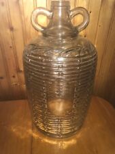 VTG CANADIAN WINERIES ltd CLEAR GLASS GALLON/ BOTTLE WEAVING PATTERN 13” TALL picture