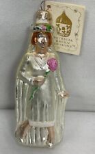 Patricia Breen Charleston Bride Pink Rose White Dress Spring Christmas Ornament picture