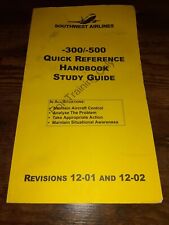 Vintage Southwest Airlines -300/-500 -700 Quick Reference Handbook Study Guide ☆ picture