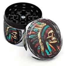 2'' 40 mm Native American Style Chief Skull Herb Grinder 4 Layer THB-53 picture