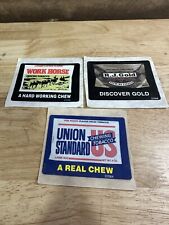 Vintage Lot Of 3 Chewing Tobacco Advertising Stickers (Work Horse, RJ Gold, US) picture