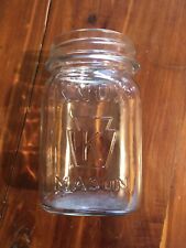 9091 Vintage Knox (K In A Keystone Mason Pint Rounded Square Jar Clear picture