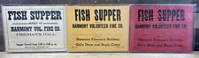 Lot Of 3 Vintage Harmony Volunteer Fire Co. “Fish Supper” Signs  picture