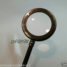 Brass Magnifying Glass Antique Vintage Magnifier Collectible Desktop Item picture