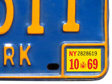 1969 New York Registration, License Plate Sticker, YOM, NY, Tag, DMV picture