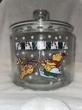 NEW Sealed Disney Winnie the Pooh & Tigger A 100 Acre Holiday Glass Cookie Jar picture