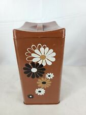 Vintage Ransburg Canister Brown Floral Daisy 9