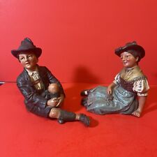 Antique Austrian Johann Maresch JM 6723 and 6724 Pair Of Terracotta Figurines picture