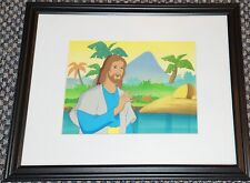 GREATEST HEROS AND LEGENDS OF THE BIBLE PRODUCTION CEL OF  JESUS ON OBG FRAMED picture