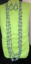 Navajo 3-Strand Turquoise And Heishi Necklace /Earrings Set #836 picture