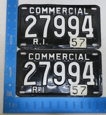 Rhode Island LIcense Plate 1957 1956 Pair Set Tag RI 56 57 27994 Superb A+++++++ picture