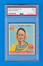 1933 R73 Goudey Indian Gum Card - #37 - BLACK HAWK - Series of 96 - PSA 5 - EX picture