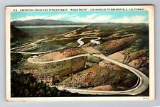 Ridge Route CA-California, Grapevine Grad & Straightaway, Vintage c1931 Postcard picture