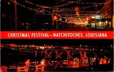Postcard Lights Along Streets Christmas Festival Natchitoches Louisiana LA 20136 picture