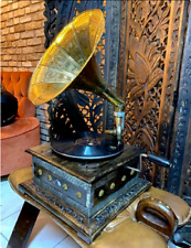 HMV Gramophone Fully Functional working Phonograph, win-up record player picture