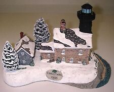 Harbour Lights LIGHTHOUSE Christmas 1998 Old Field Point NY #9350 Handcrafted. picture