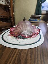 Victorian Cranberry Diamond Quilt  Large Smoke Bell  picture