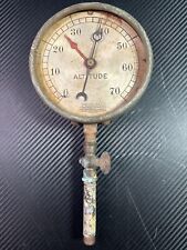 Vintage Steam Punk Brass Altitude Gauge Large By Federal Warranted picture