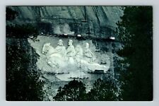 Atlanta GA- Georgia, The Stone Mountain Memorial Carving, Chrome Postcard picture